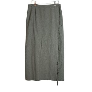 Muse sand silk & wool blend wrap skirt. Size 14